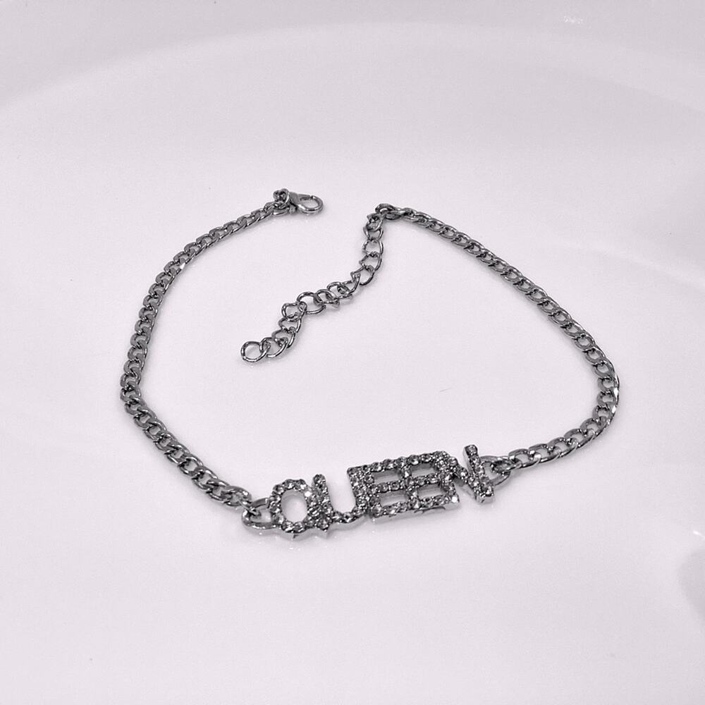 Crystal QUEEN link bracelet
